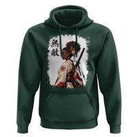 Afro African Pride Samurai Black Girl Hoodie Vintage Japanese Sumie Katana Graphic