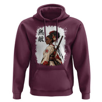 Afro African Pride Samurai Black Girl Hoodie Vintage Japanese Sumie Katana Graphic
