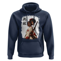 Afro African Pride Samurai Black Girl Hoodie Vintage Japanese Sumie Katana Graphic