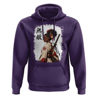 Afro African Pride Samurai Black Girl Hoodie Vintage Japanese Sumie Katana Graphic