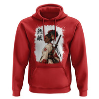 Afro African Pride Samurai Black Girl Hoodie Vintage Japanese Sumie Katana Graphic