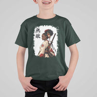 Afro African Pride Samurai Black Girl T Shirt For Kid Vintage Japanese Sumie Katana Graphic