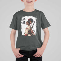Afro African Pride Samurai Black Girl T Shirt For Kid Vintage Japanese Sumie Katana Graphic