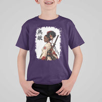 Afro African Pride Samurai Black Girl T Shirt For Kid Vintage Japanese Sumie Katana Graphic