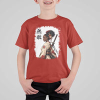 Afro African Pride Samurai Black Girl T Shirt For Kid Vintage Japanese Sumie Katana Graphic