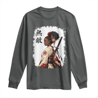 Afro African Pride Samurai Black Girl Long Sleeve Shirt Vintage Japanese Sumie Katana Graphic