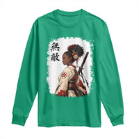Afro African Pride Samurai Black Girl Long Sleeve Shirt Vintage Japanese Sumie Katana Graphic