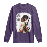 Afro African Pride Samurai Black Girl Long Sleeve Shirt Vintage Japanese Sumie Katana Graphic