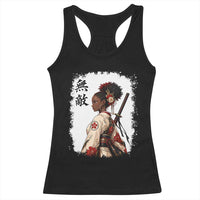 Afro African Pride Samurai Black Girl Racerback Tank Top Vintage Japanese Sumie Katana Graphic