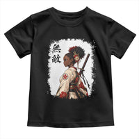 Afro African Pride Samurai Black Girl Toddler T Shirt Vintage Japanese Sumie Katana Graphic