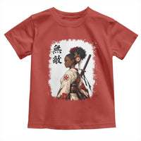 Afro African Pride Samurai Black Girl Toddler T Shirt Vintage Japanese Sumie Katana Graphic