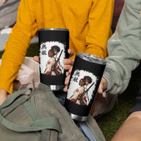 Afro African Pride Samurai Black Girl Tumbler Cup Vintage Japanese Sumie Katana Graphic