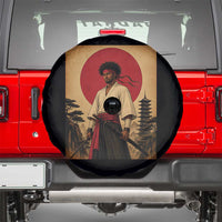 Afro American Samurai Bushido Warrior Spare Tire Cover Vintage Japanese Ukiyoe Graphic