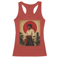 Afro American Samurai Bushido Warrior Racerback Tank Top Vintage Japanese Ukiyoe Graphic