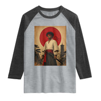Afro American Samurai Bushido Warrior Raglan Shirt Vintage Japanese Ukiyoe Graphic