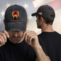 Afro American Samurai Bushido Warrior Washed Cotton Baseball Cap Vintage Japanese Ukiyoe Graphic