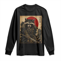 Funny Samurai Raccoon Long Sleeve Shirt Vintage Japanese Ukiyoe Warrior Graphic