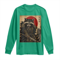 Funny Samurai Raccoon Long Sleeve Shirt Vintage Japanese Ukiyoe Warrior Graphic