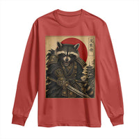 Funny Samurai Raccoon Long Sleeve Shirt Vintage Japanese Ukiyoe Warrior Graphic