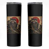 Funny Samurai Raccoon Skinny Tumbler Vintage Japanese Ukiyoe Warrior Graphic