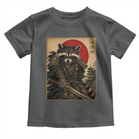 Funny Samurai Raccoon Toddler T Shirt Vintage Japanese Ukiyoe Warrior Graphic