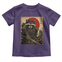 Funny Samurai Raccoon Toddler T Shirt Vintage Japanese Ukiyoe Warrior Graphic