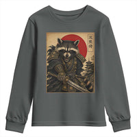 Funny Samurai Raccoon Youth Sweatshirt Vintage Japanese Ukiyoe Warrior Graphic