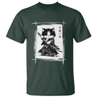 Vintage Japanese Art Samurai Cat T Shirt Sumie Kawaii Cat Lover Gift