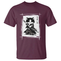 Vintage Japanese Art Samurai Cat T Shirt Sumie Kawaii Cat Lover Gift