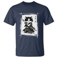 Vintage Japanese Art Samurai Cat T Shirt Sumie Kawaii Cat Lover Gift