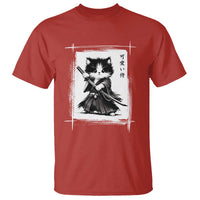 Vintage Japanese Art Samurai Cat T Shirt Sumie Kawaii Cat Lover Gift