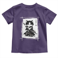Vintage Japanese Art Samurai Cat Toddler T Shirt Sumie Kawaii Cat Lover Gift