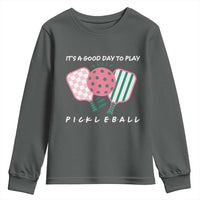 Pickleball Girl Lover Youth Sweatshirt It Is A Good Day To Play Quote - Wonder Print Shop