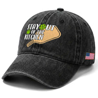 Funny Pickleball Washed Cotton Baseball Cap Stay Out Of The Kitchen
