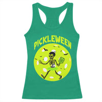 Funny Halloween Pickleball Lovers Racerback Tank Top Pickleween - Wonder Print Shop