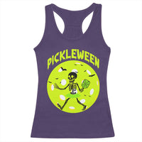 Funny Halloween Pickleball Lovers Racerback Tank Top Pickleween - Wonder Print Shop