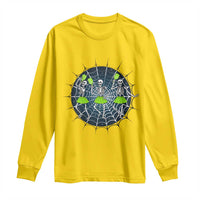 Funny Dancing Skeletons Long Sleeve Shirt Pickleball Halloween Gift - Wonder Print Shop