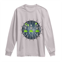 Funny Dancing Skeletons Long Sleeve Shirt Pickleball Halloween Gift - Wonder Print Shop