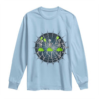 Funny Dancing Skeletons Long Sleeve Shirt Pickleball Halloween Gift - Wonder Print Shop