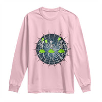 Funny Dancing Skeletons Long Sleeve Shirt Pickleball Halloween Gift - Wonder Print Shop