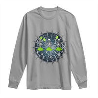 Funny Dancing Skeletons Long Sleeve Shirt Pickleball Halloween Gift - Wonder Print Shop