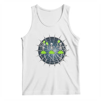 Funny Dancing Skeletons Tank Top Pickleball Halloween Gift - Wonder Print Shop