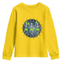 Funny Dancing Skeletons Youth Sweatshirt Pickleball Halloween Gift - Wonder Print Shop