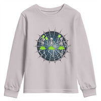 Funny Dancing Skeletons Youth Sweatshirt Pickleball Halloween Gift - Wonder Print Shop