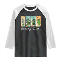 Funny Halloween Pickleball Raglan Shirt Spooky Dinks Gift For Players - Wonder Print Shop