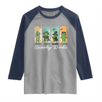 Funny Halloween Pickleball Raglan Shirt Spooky Dinks Gift For Players - Wonder Print Shop
