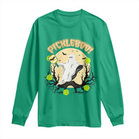 Funny Halloween Pickleball Long Sleeve Shirt Pickleboo Ghost Costume - Wonder Print Shop