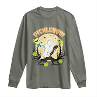 Funny Halloween Pickleball Long Sleeve Shirt Pickleboo Ghost Costume - Wonder Print Shop