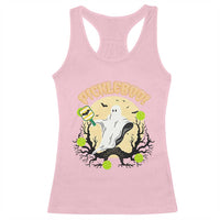 Funny Halloween Pickleball Racerback Tank Top Pickleboo Ghost Costume - Wonder Print Shop