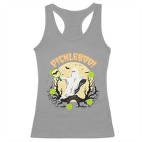 Funny Halloween Pickleball Racerback Tank Top Pickleboo Ghost Costume - Wonder Print Shop